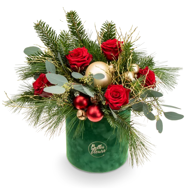 Christmas box with roses